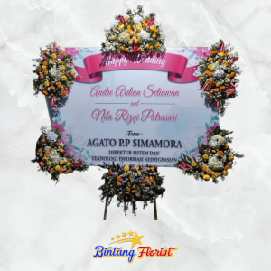 Bunga Papan Happy Wedding Bintang Florist Gresik